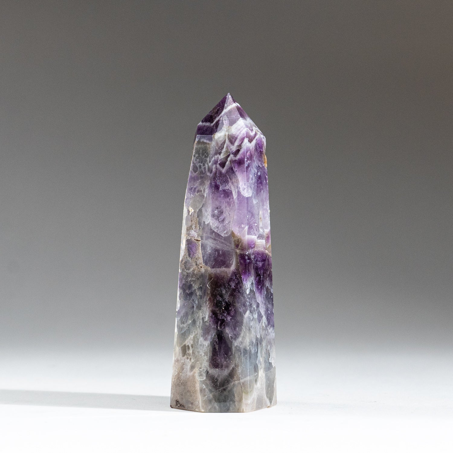 Polished Chevron Amethyst Point from Brazil (202.7 grams)