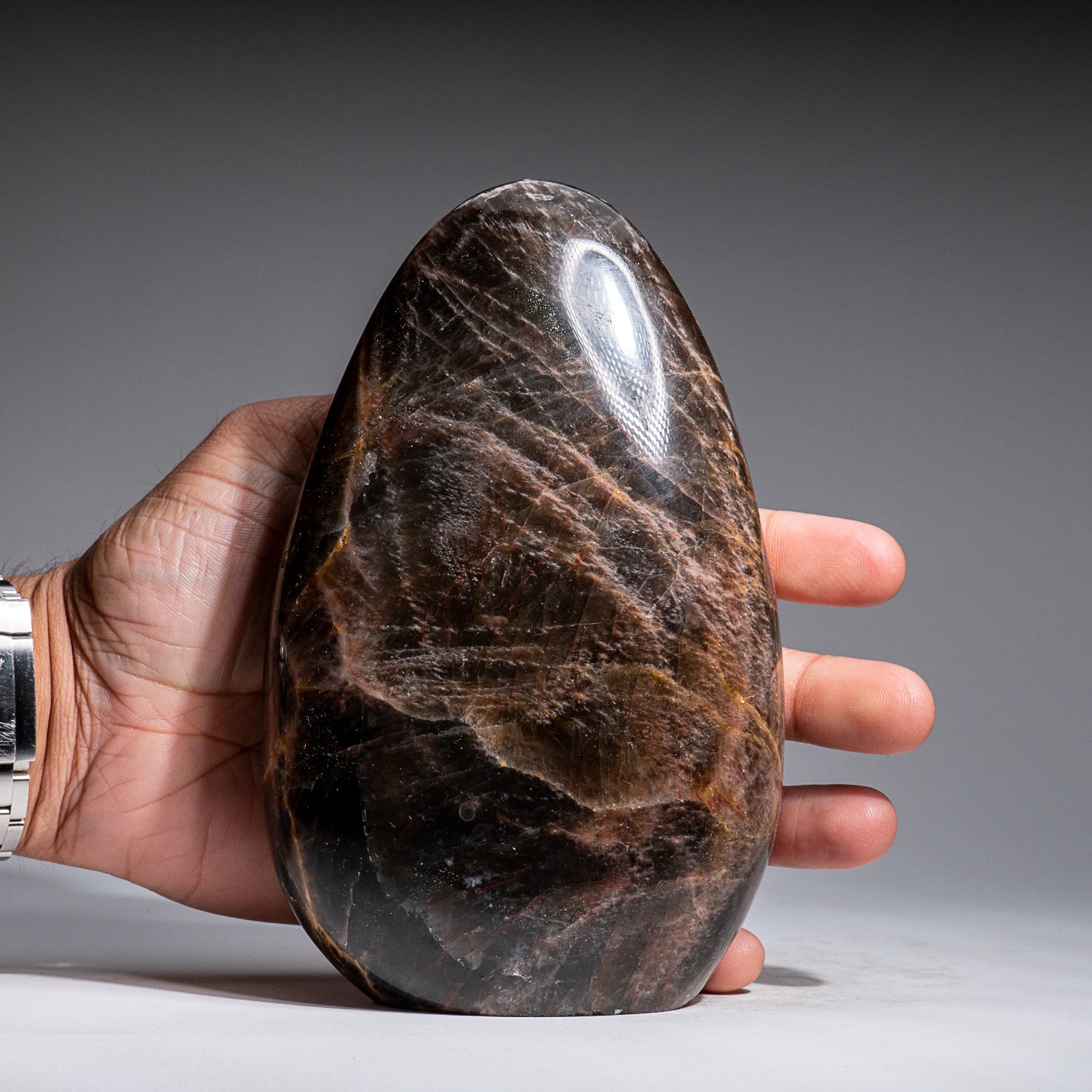 Genuine Polished Black Moonstone Freeform From Madagascar (3.2 lbs)