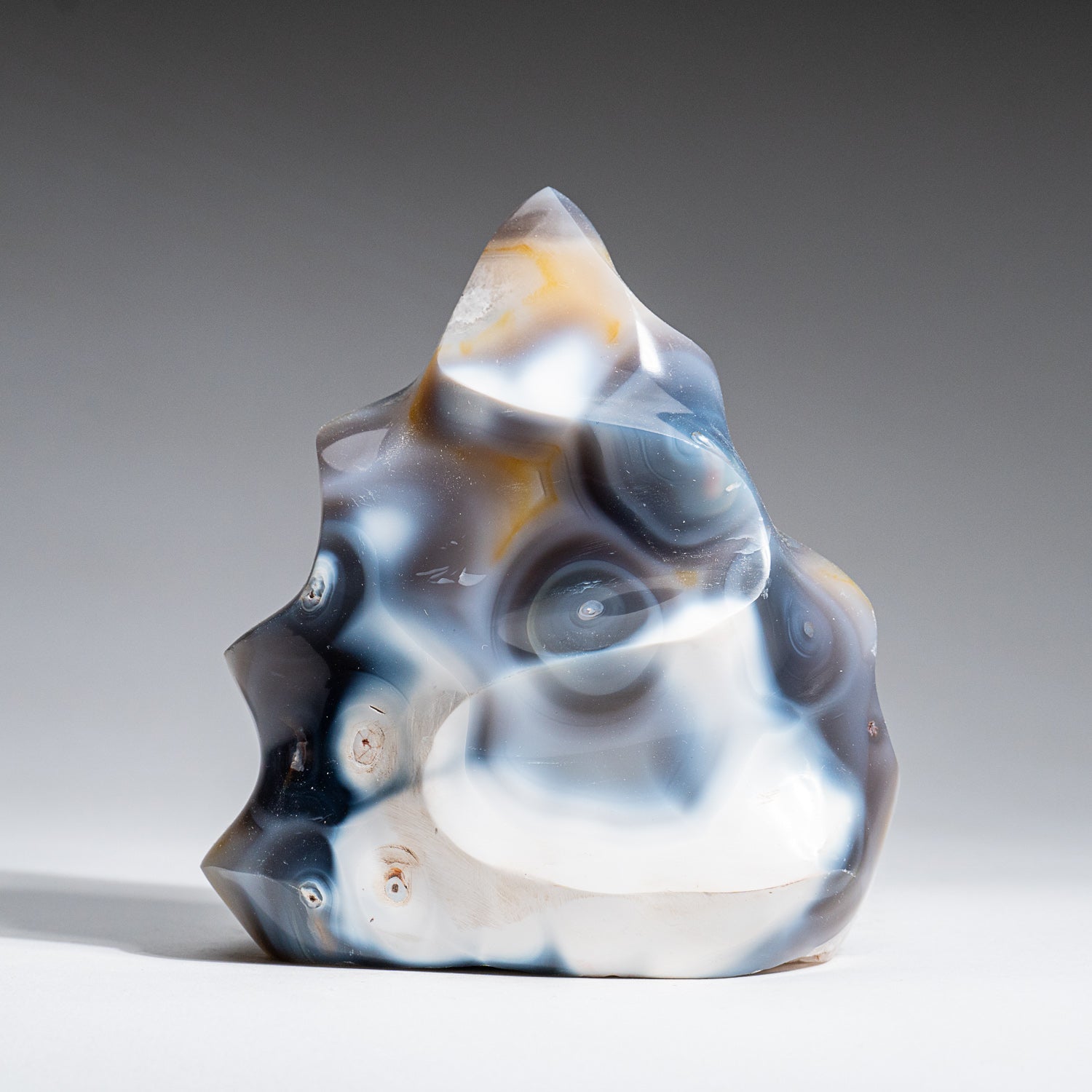 Genuine Polished Blue Chalcedony Orca Stone Flame Freeform (2 lbs)