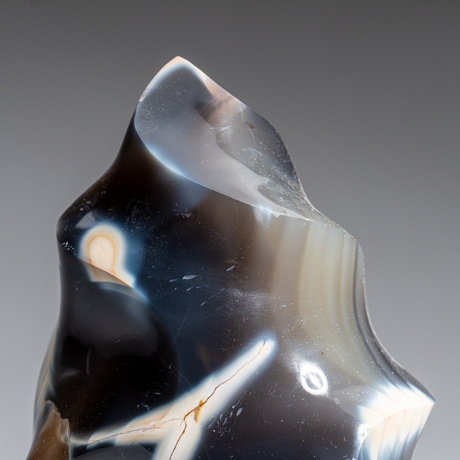 Genuine Polished Blue Chalcedony Orca Stone Flame Freeform (1.8 lbs)