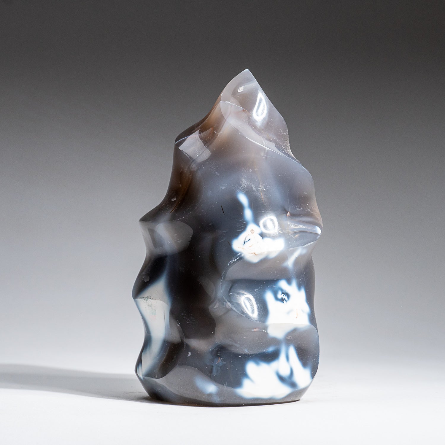 Genuine Polished Blue Chalcedony Orca Stone Flame Freeform (2.6 lbs)