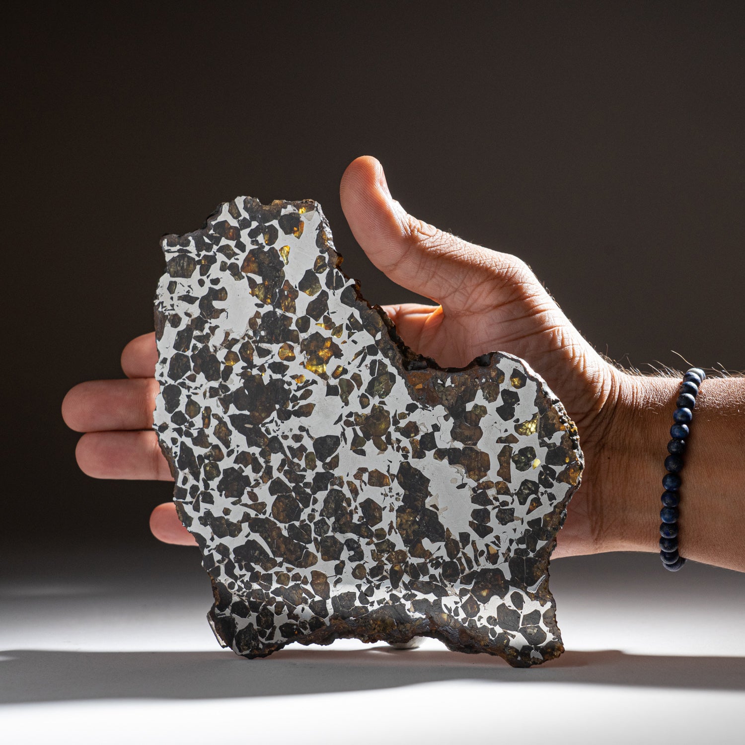 Genuine Natural Seymchan Pallasite Meteorite Slab (208.2 grams)