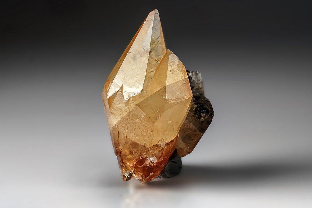 Twinned Golden Calcite Crystal from Elmwood Mine, Tennessee (235.3 grams)