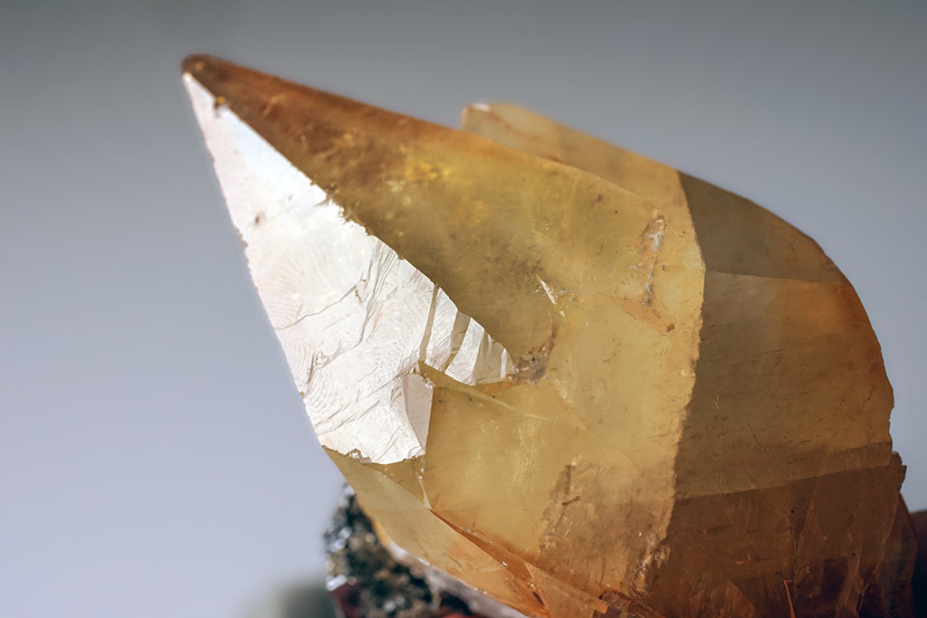 Twinned Golden Calcite Crystal from Elmwood Mine, Tennessee (235.3 grams)