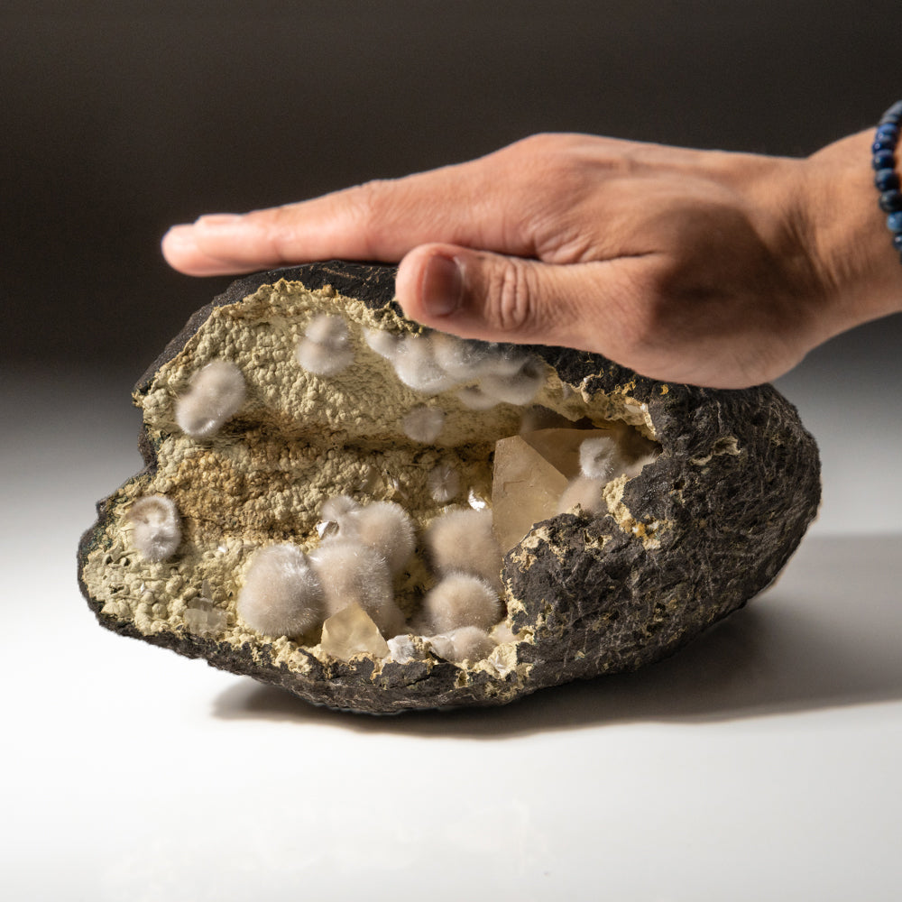 Okenite with Calcite Geode from Bombay Quarry, Mumbai, Maharastra, India