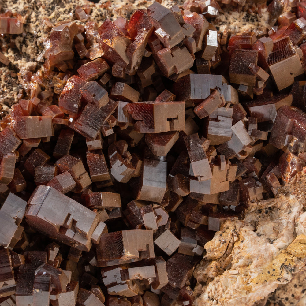 Vanadinite Crystal Cluster on Matrix From Mibladen, Atlas Mountains, Khénifra Province, Morocco