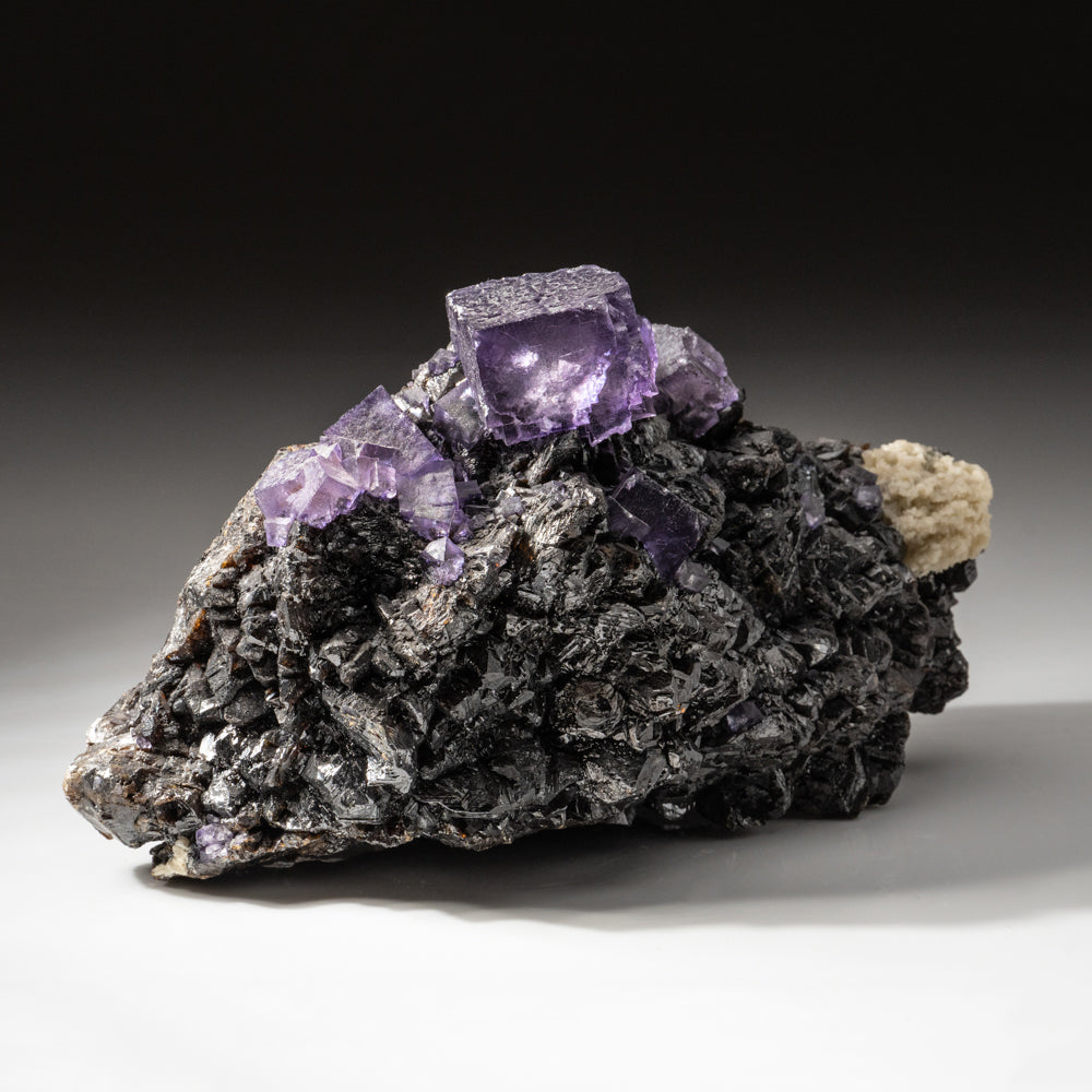 Purple Fluorite Crystals on Sphalerite from Elmwood Mine, Carthage, Smith County, Tennessee