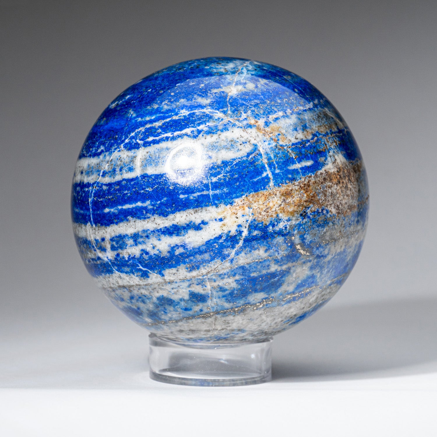 Polished Lapis Lazuli Sphere from Afghanistan (4", 4 lbs)