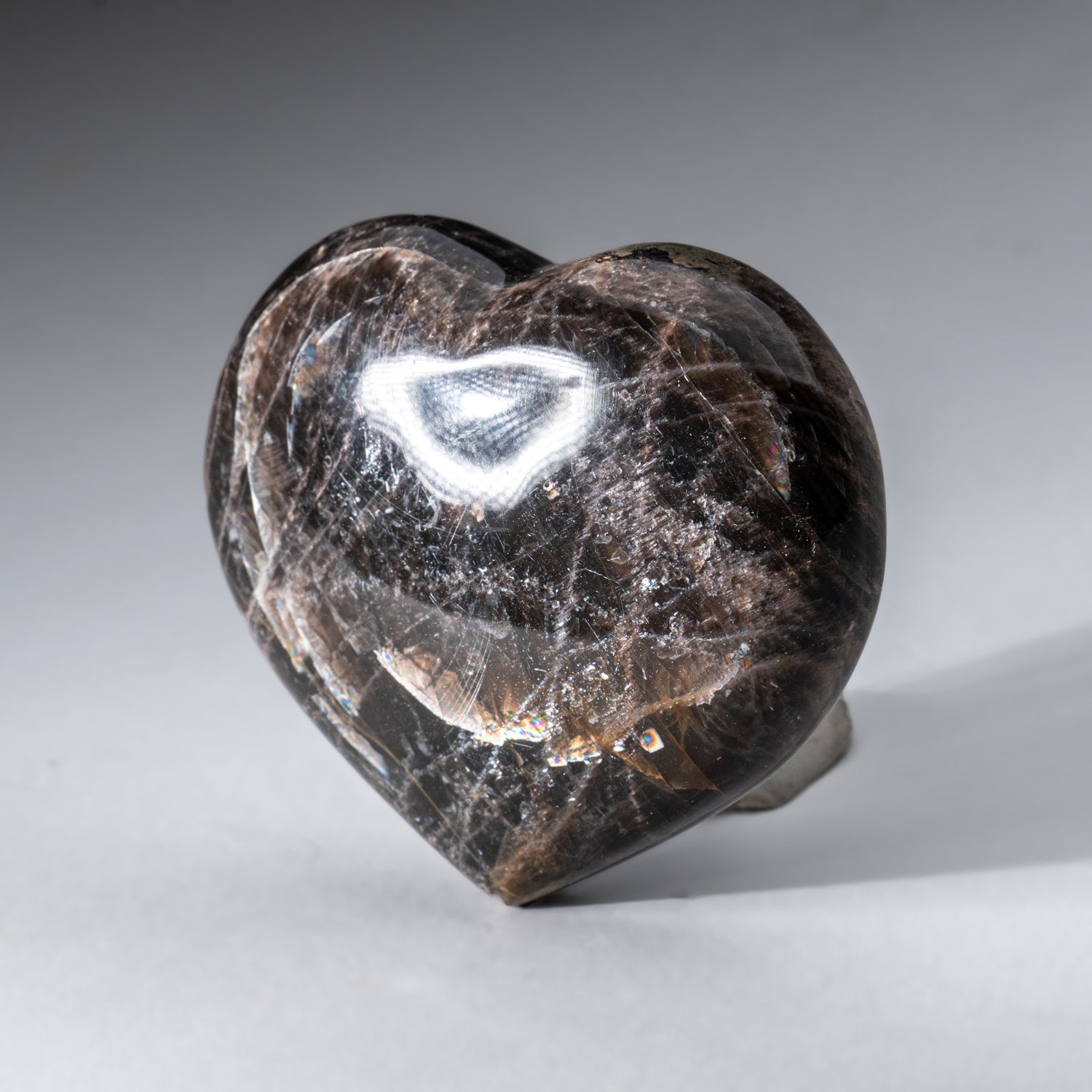 Genuine Polished Black Moonstone (Medium) Heart from Madagascar