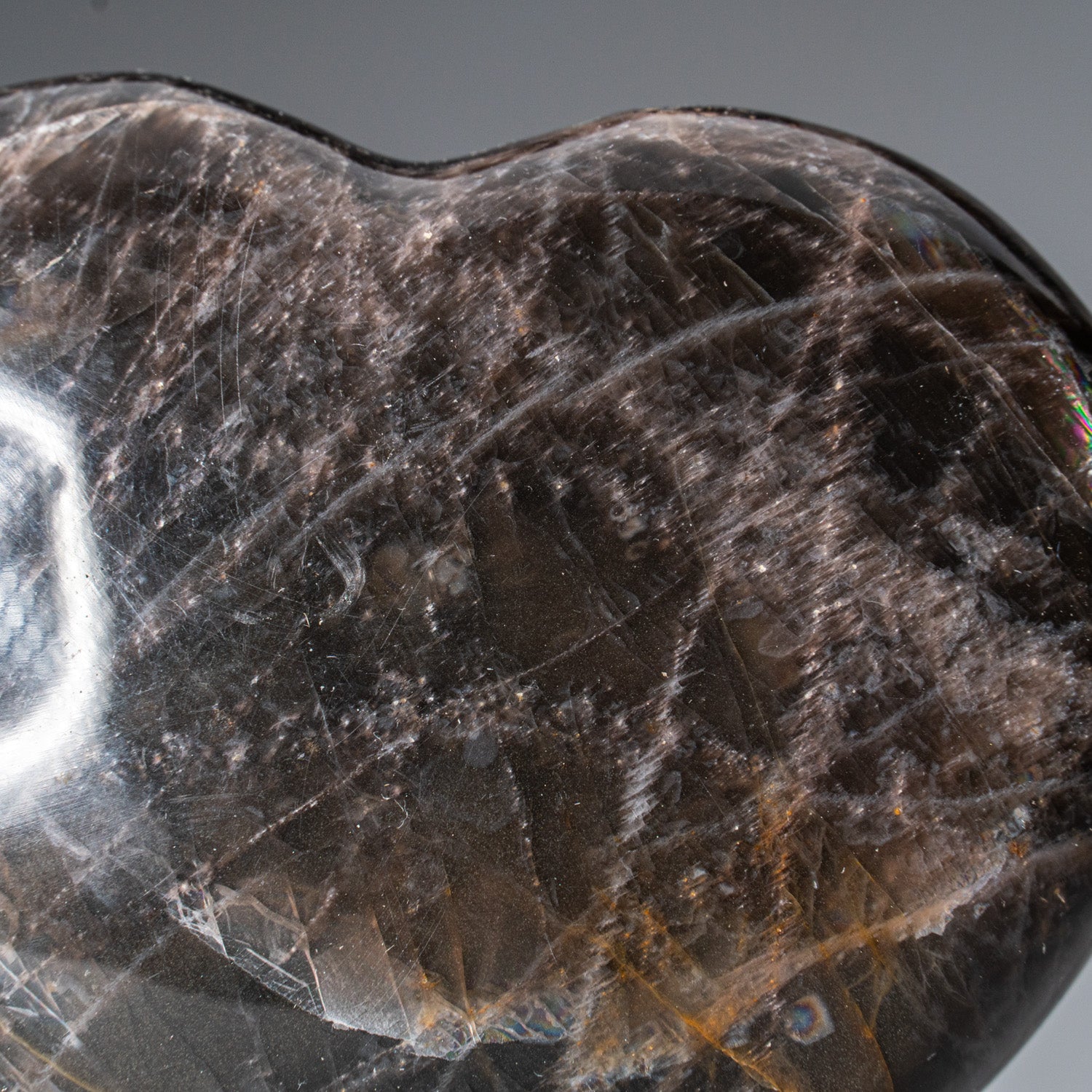 Genuine Polished Black Moonstone (Medium) Heart from Madagascar