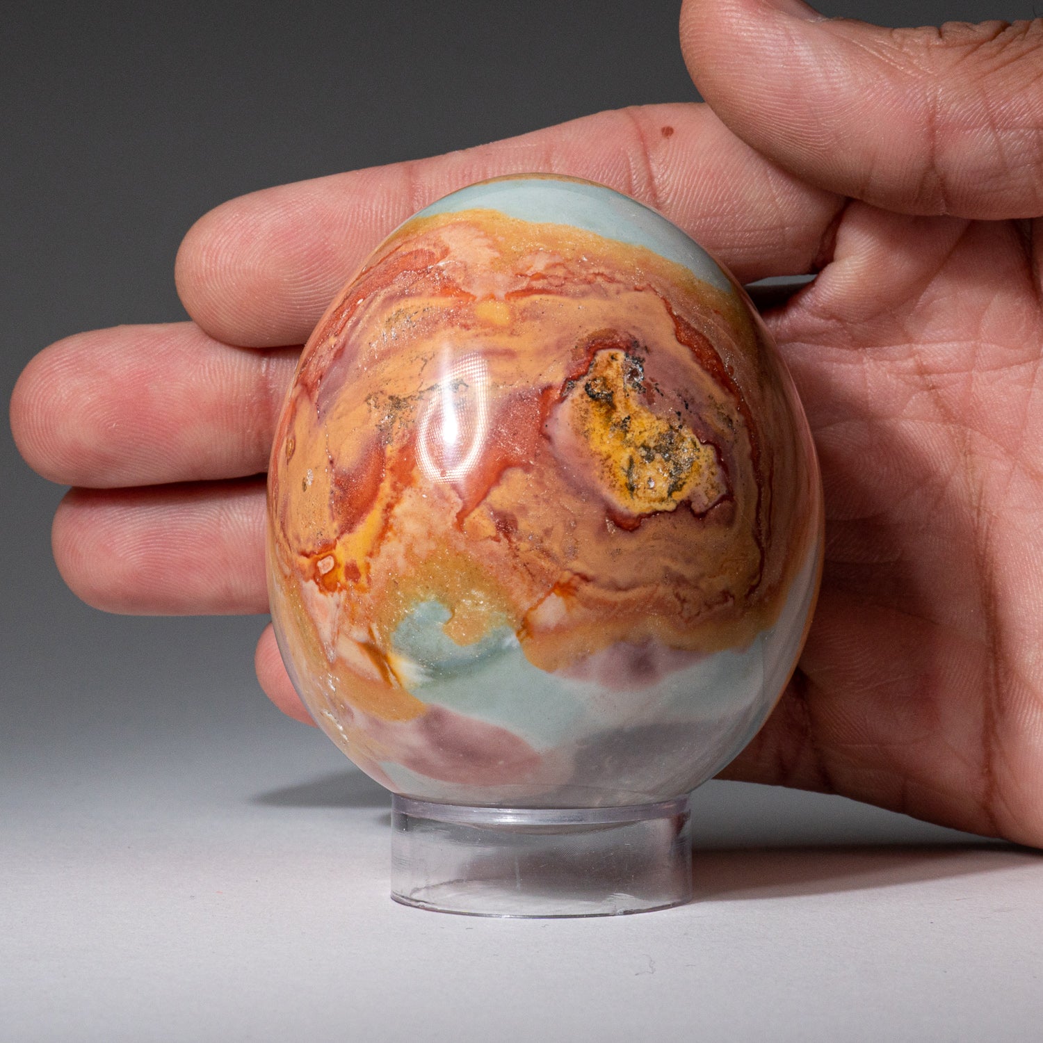 Genuine Polished Polychrome Egg from Madagascar (321.6 grams)