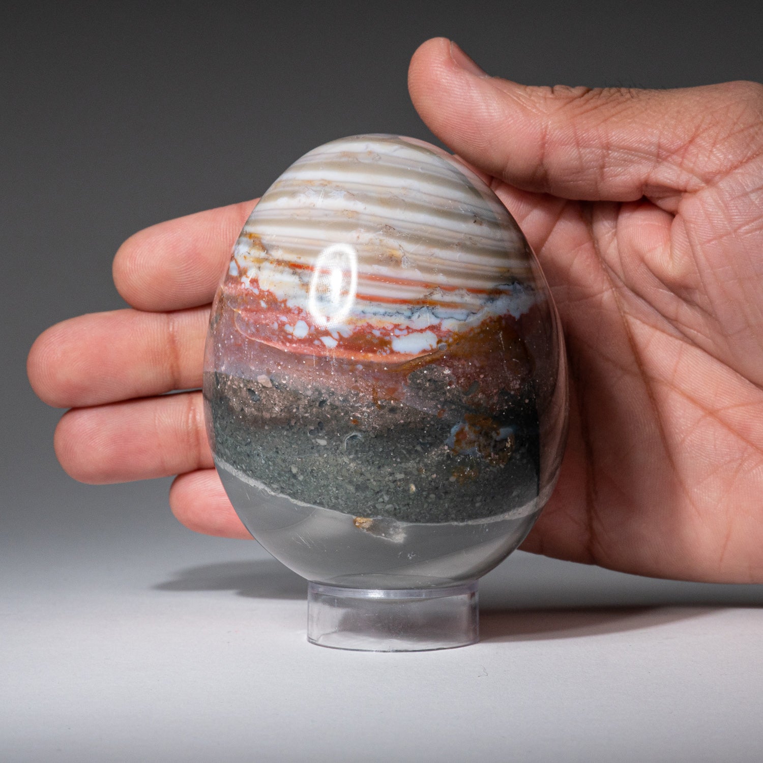 Genuine Polished Polychrome Egg from Madagascar (535.7 grams)