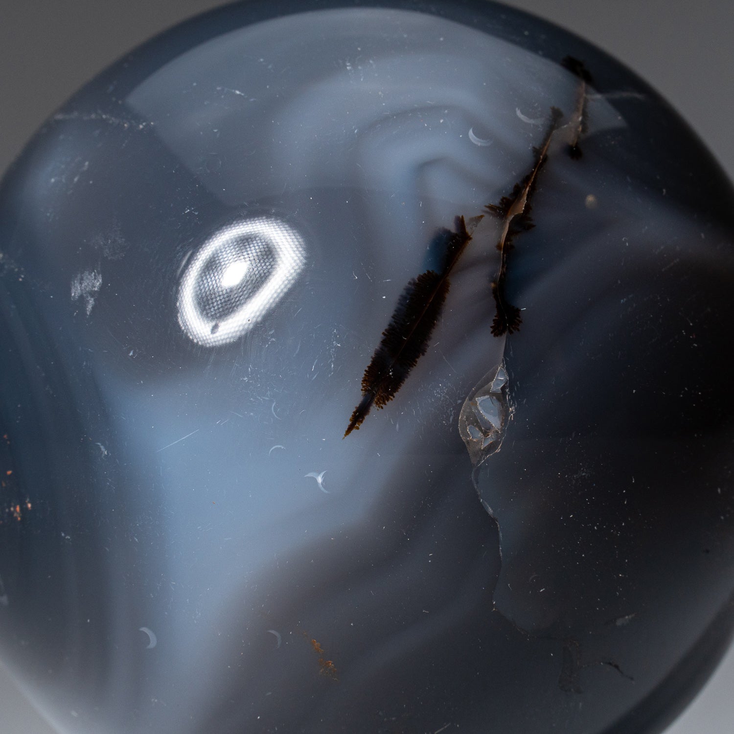 Genuine Polished Blue Chalcedony (2.5") Sphere