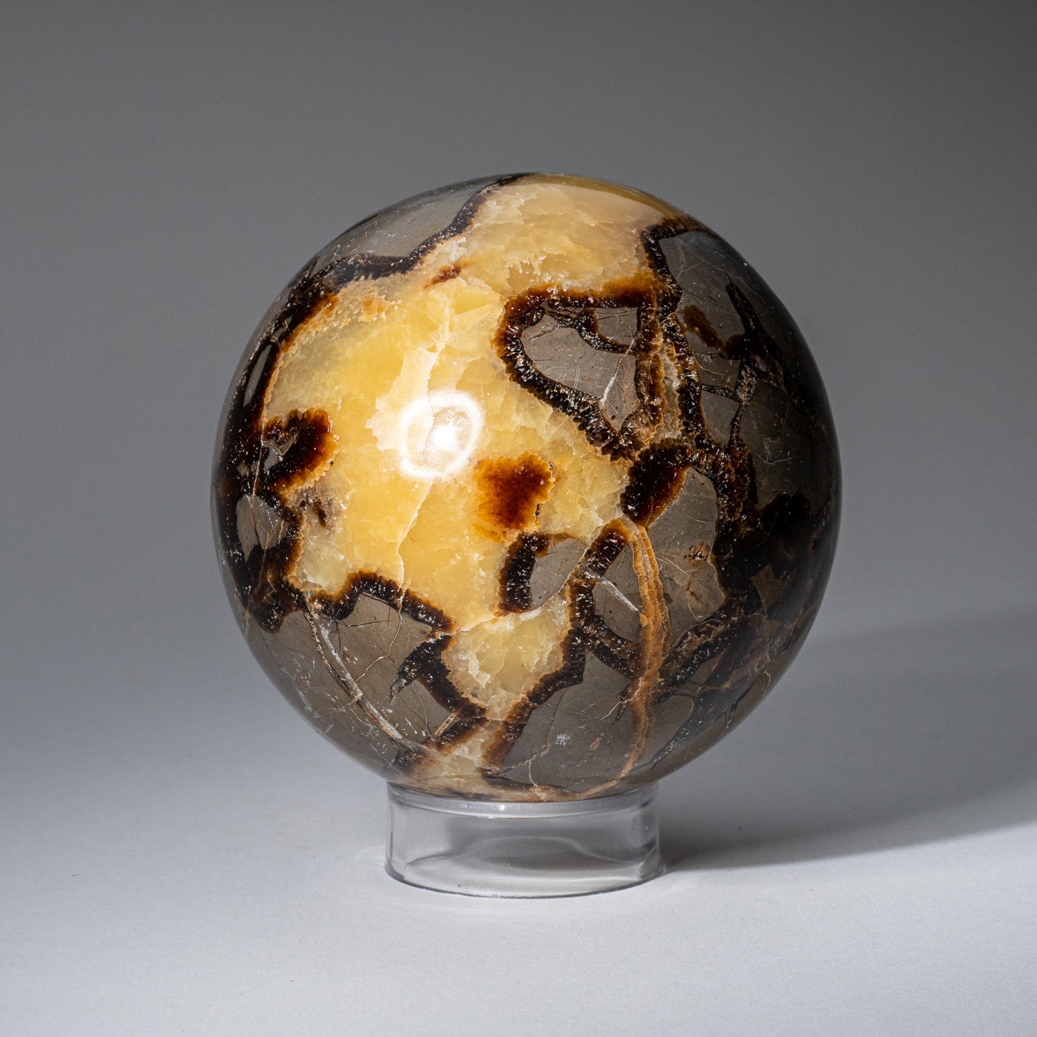 Polished Septarian Sphere from Madagascar (3.2 lbs)