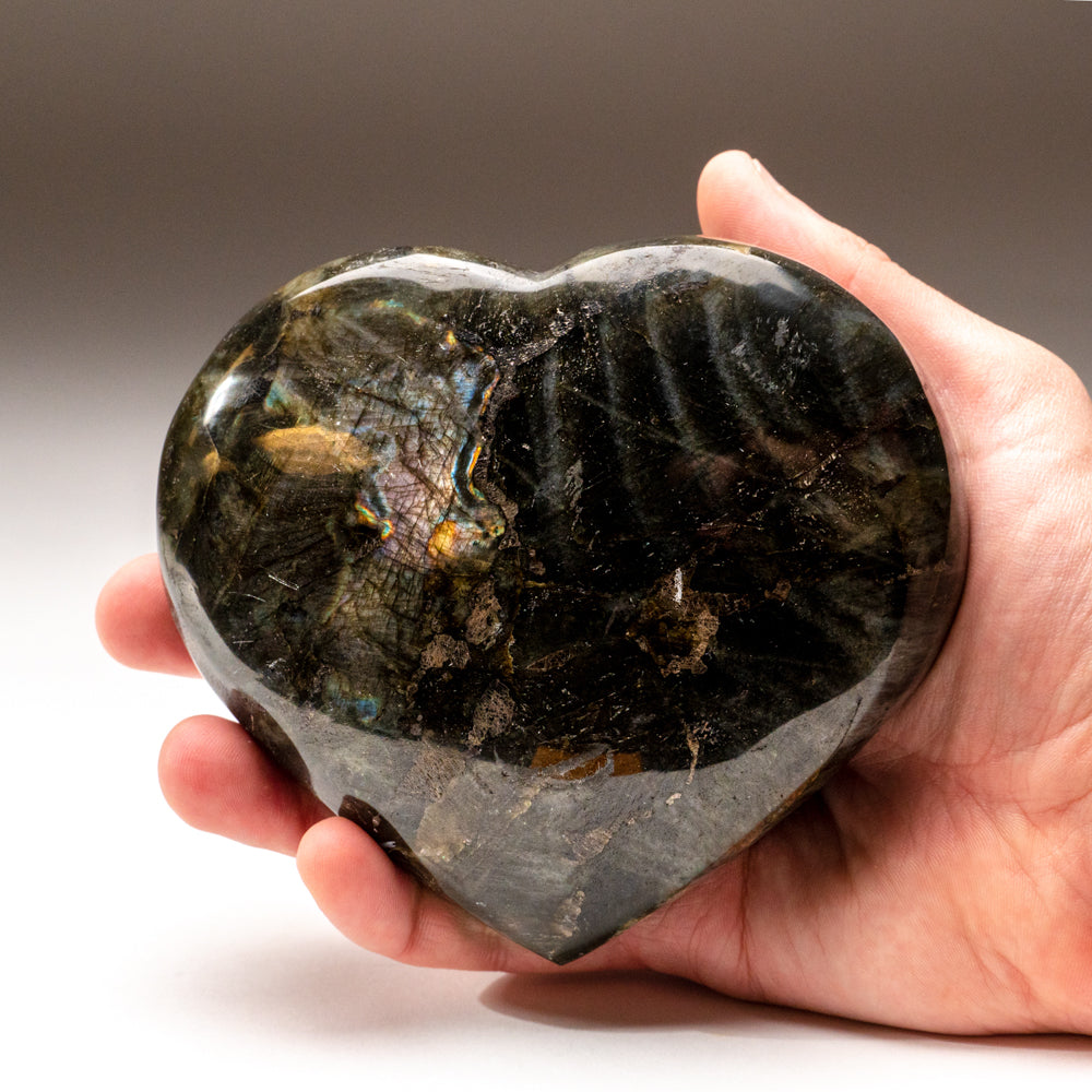 Genuine Polished Labradorite Heart (2.4 lbs)
