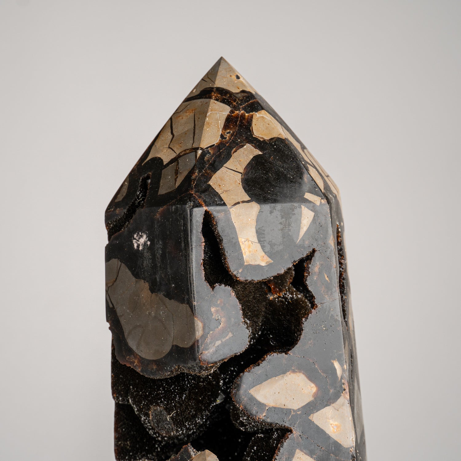 Genuine Polished Septarian Druzy Point from Madagascar (13 lbs)