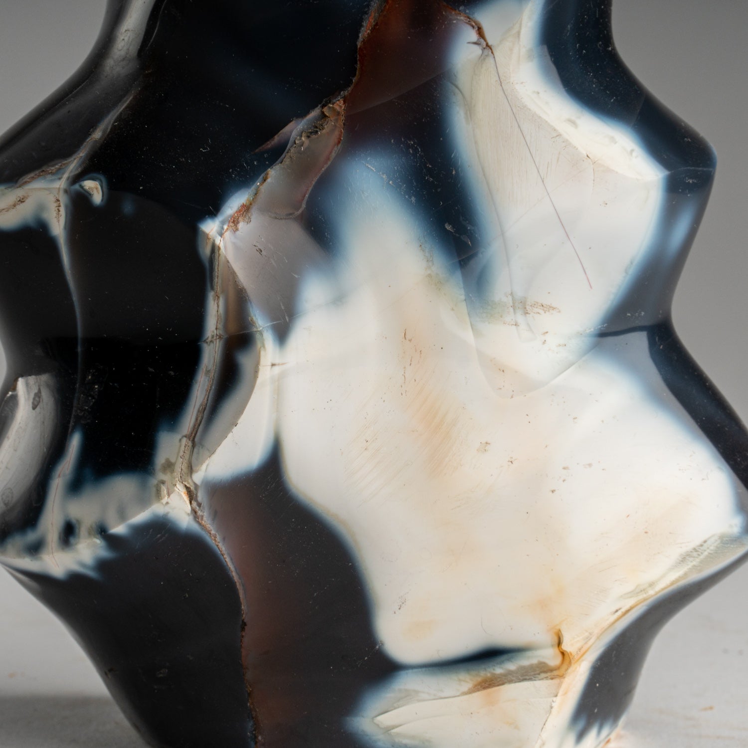 Genuine Polished Blue Chalcedony Orca Stone Flame Freeform (2.7 lbs)