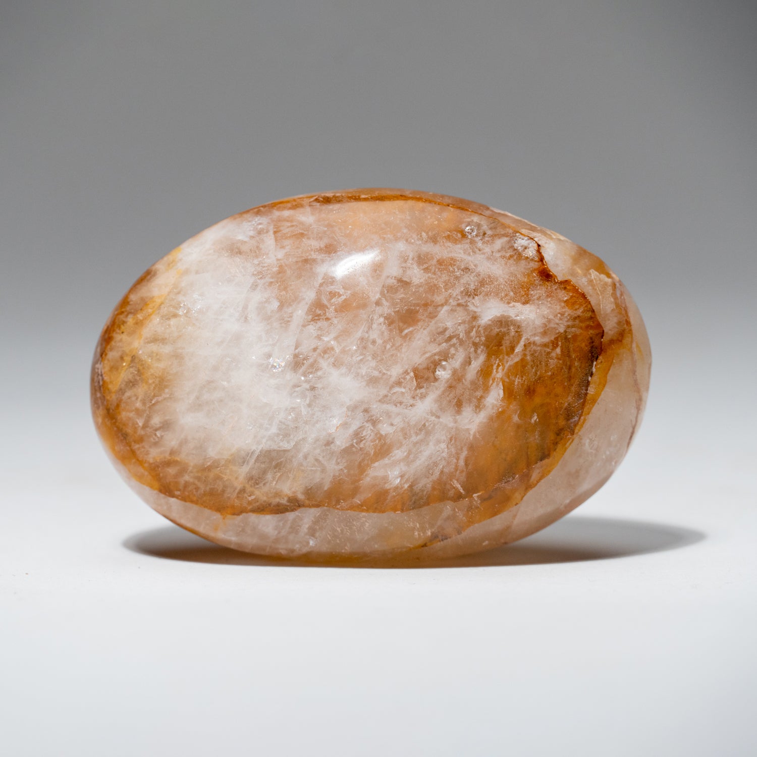 Genuine Polished Lemon Quartz (Large) Palm Stone