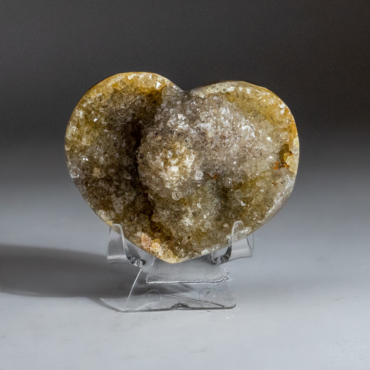 Genuine Polished Banded Agate Druzy Cluster Heart 556 Grams 12.8