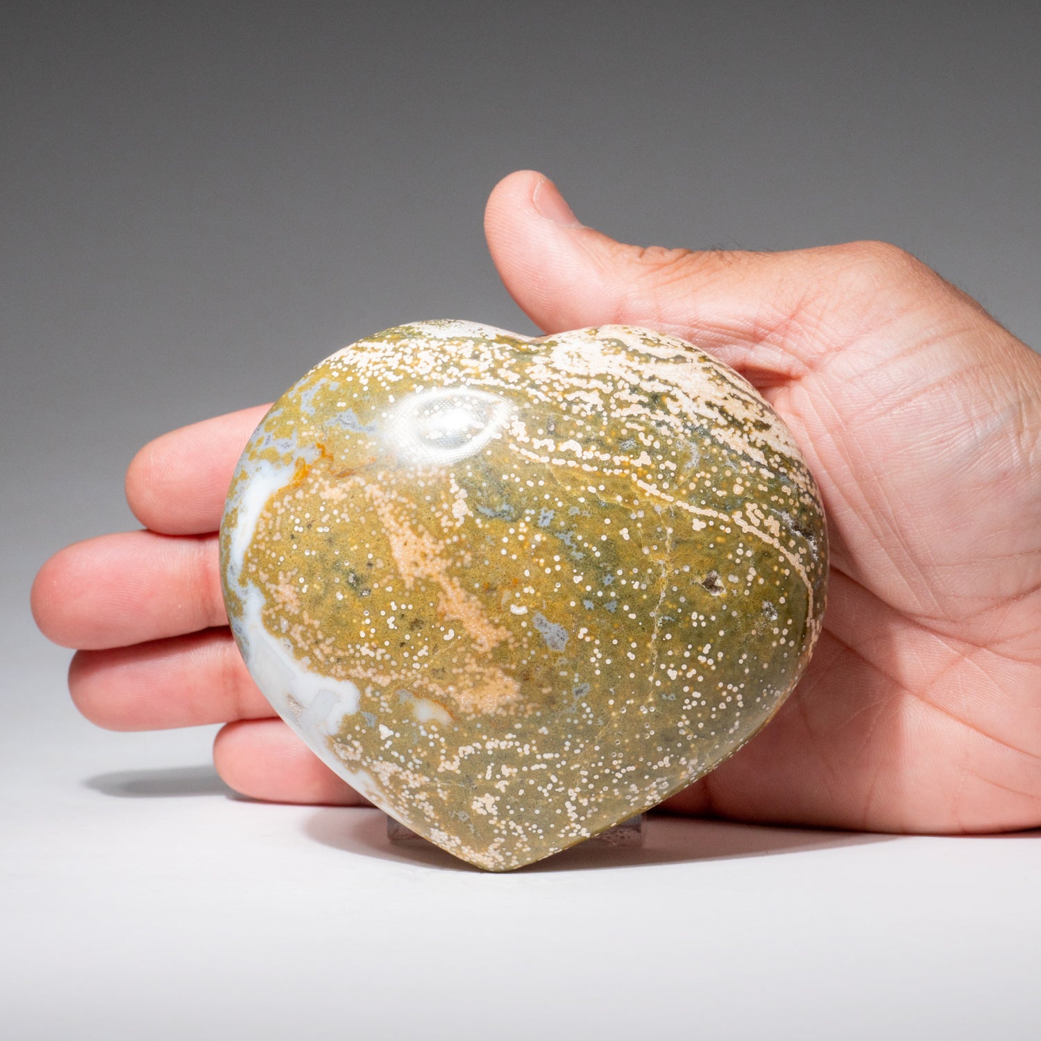 Polished Ocean Jasper Heart from Madagascar (410 grams)