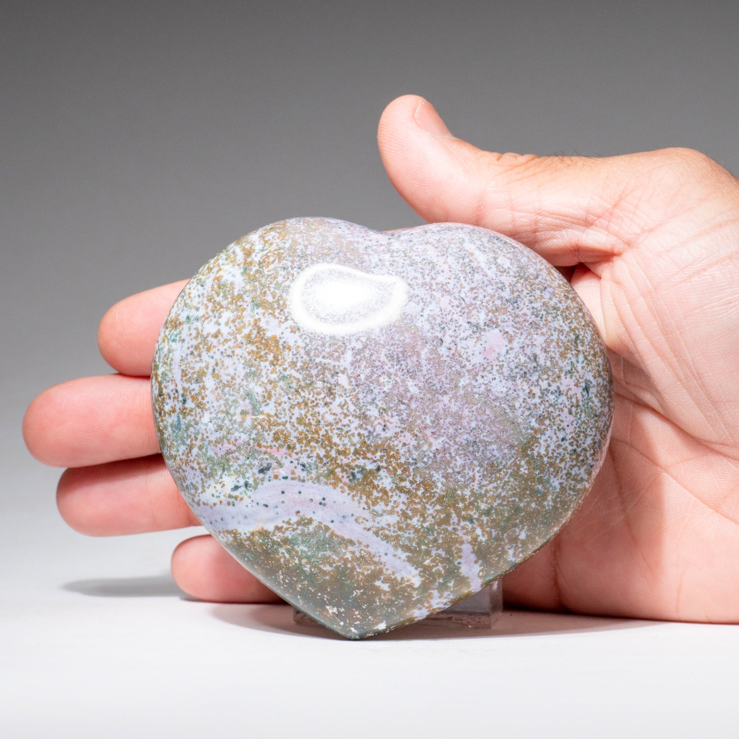Polished Ocean Jasper Heart from Madagascar (368 grams)