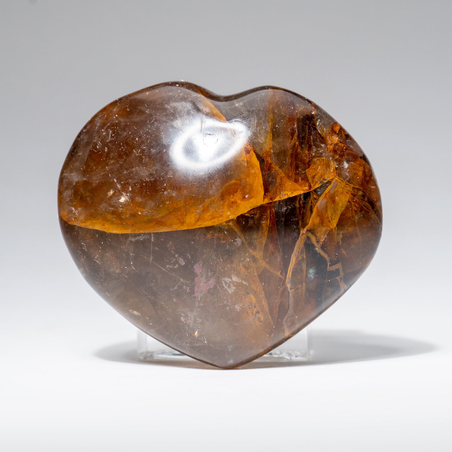 Polished Smoky Quartz Heart from Madagascar