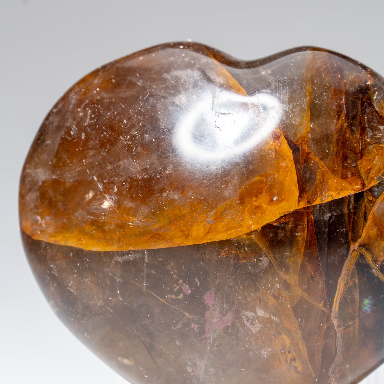 Polished Smoky Quartz Heart from Madagascar