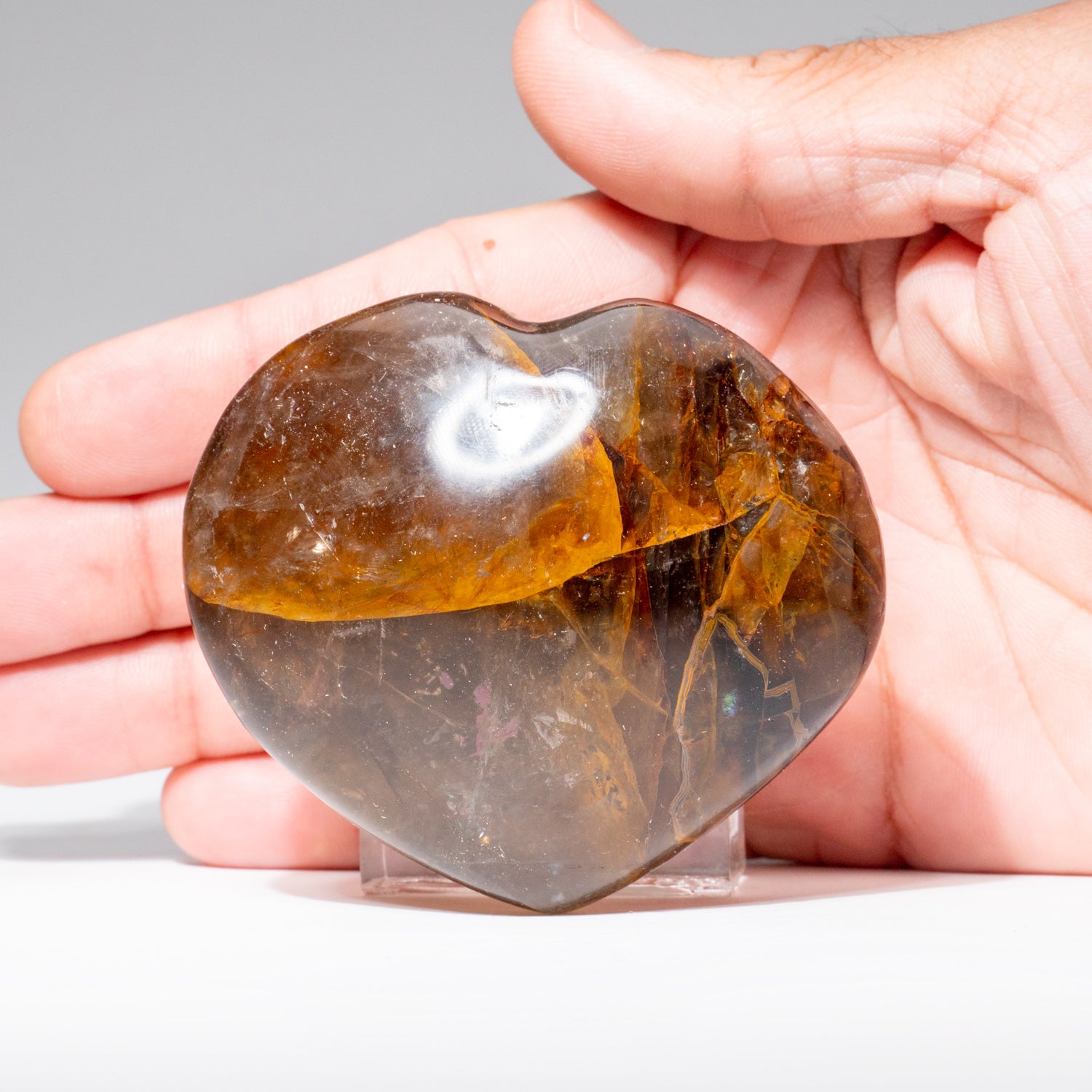 Polished Smoky Quartz Heart from Madagascar