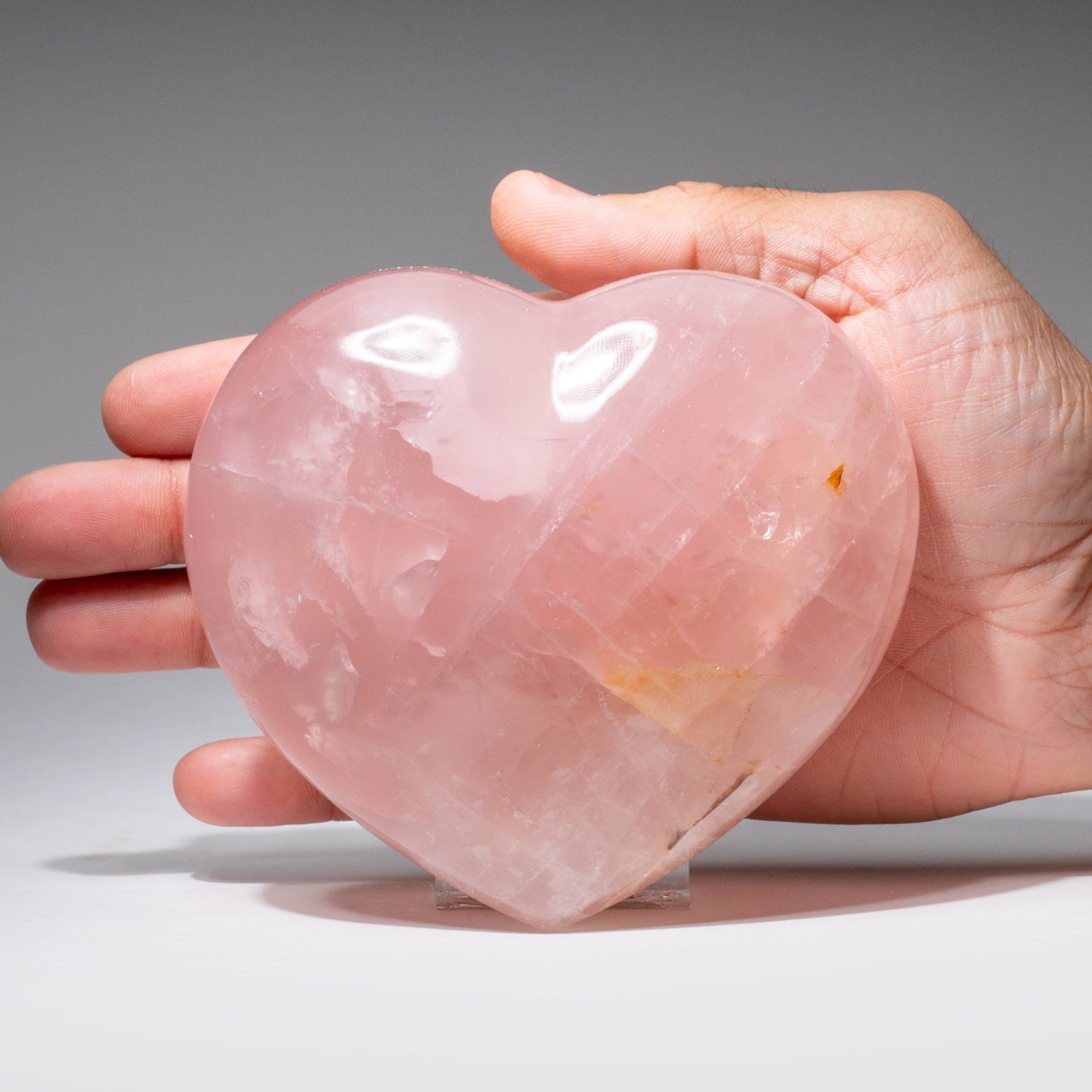 Genuine Polished Rose Quartz Heart from Brazil (1.4 lbs)