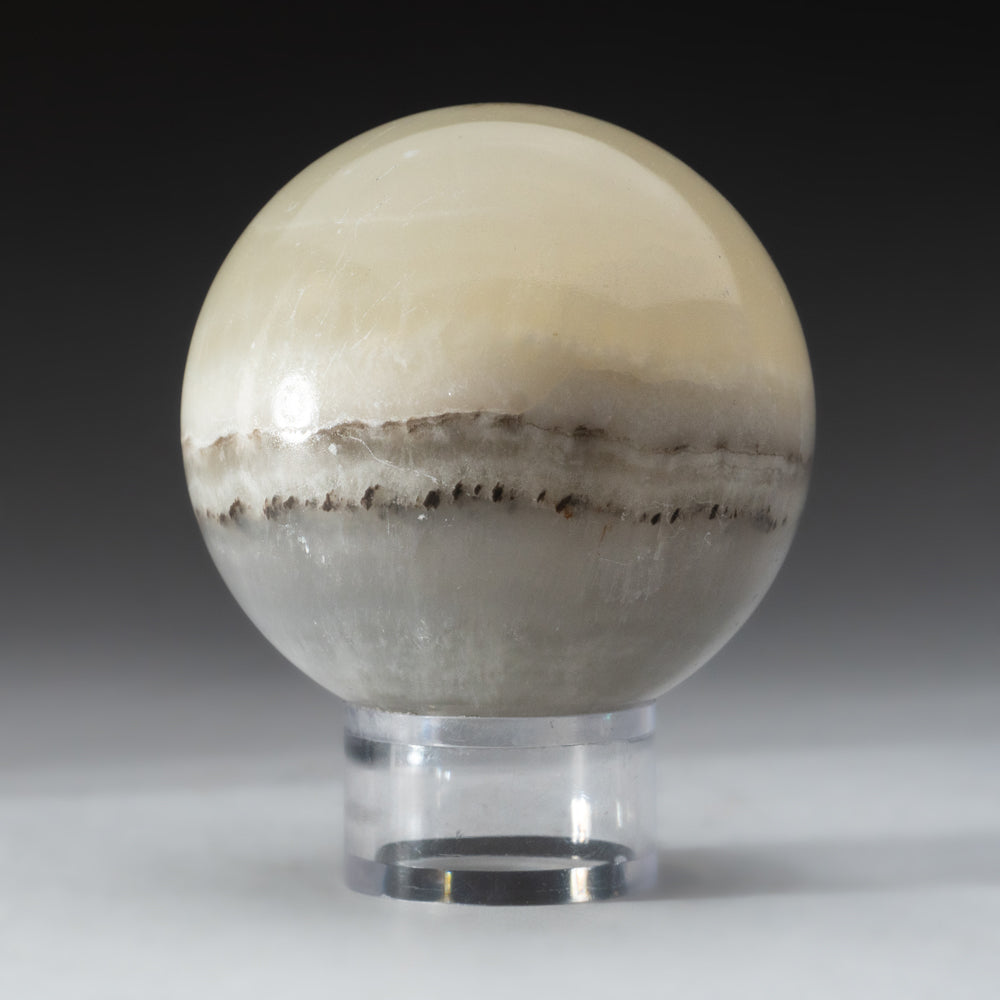 White and Grey Onyx Sphere from Mexico (1.5 lbs)
