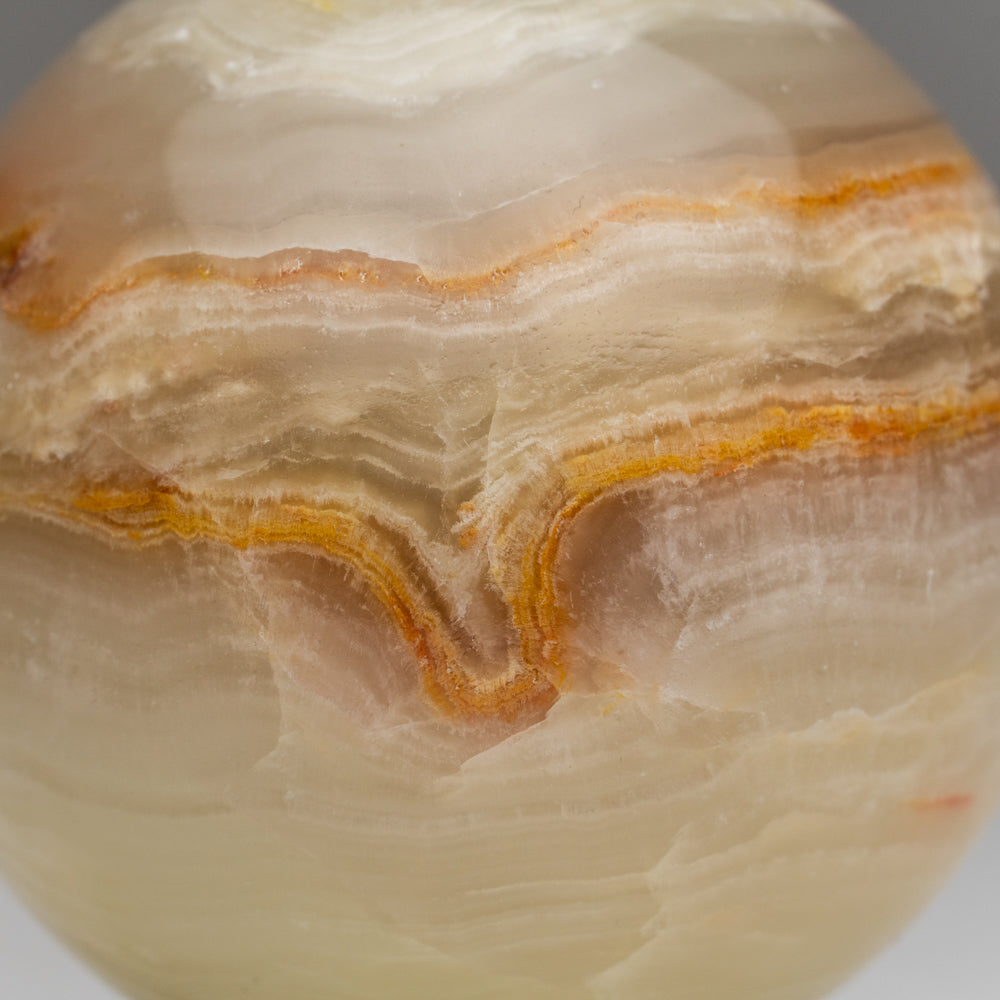 Genuine Polished Honey Banded Onyx Sphere from Mexico (1.5 lbs)