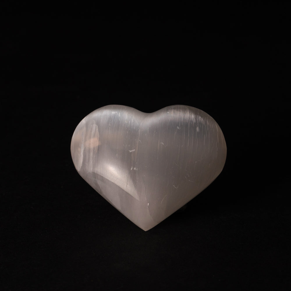 Clear Selenite Crystal Heart from Morocco (120 grams)