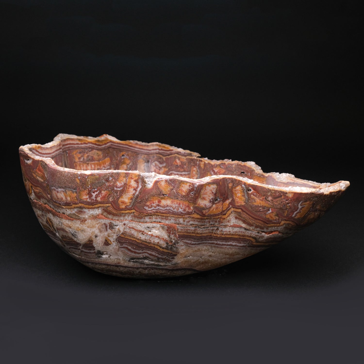 Genuine Saffron Brown Onyx Bowl From Mexico (14.4 lbs)