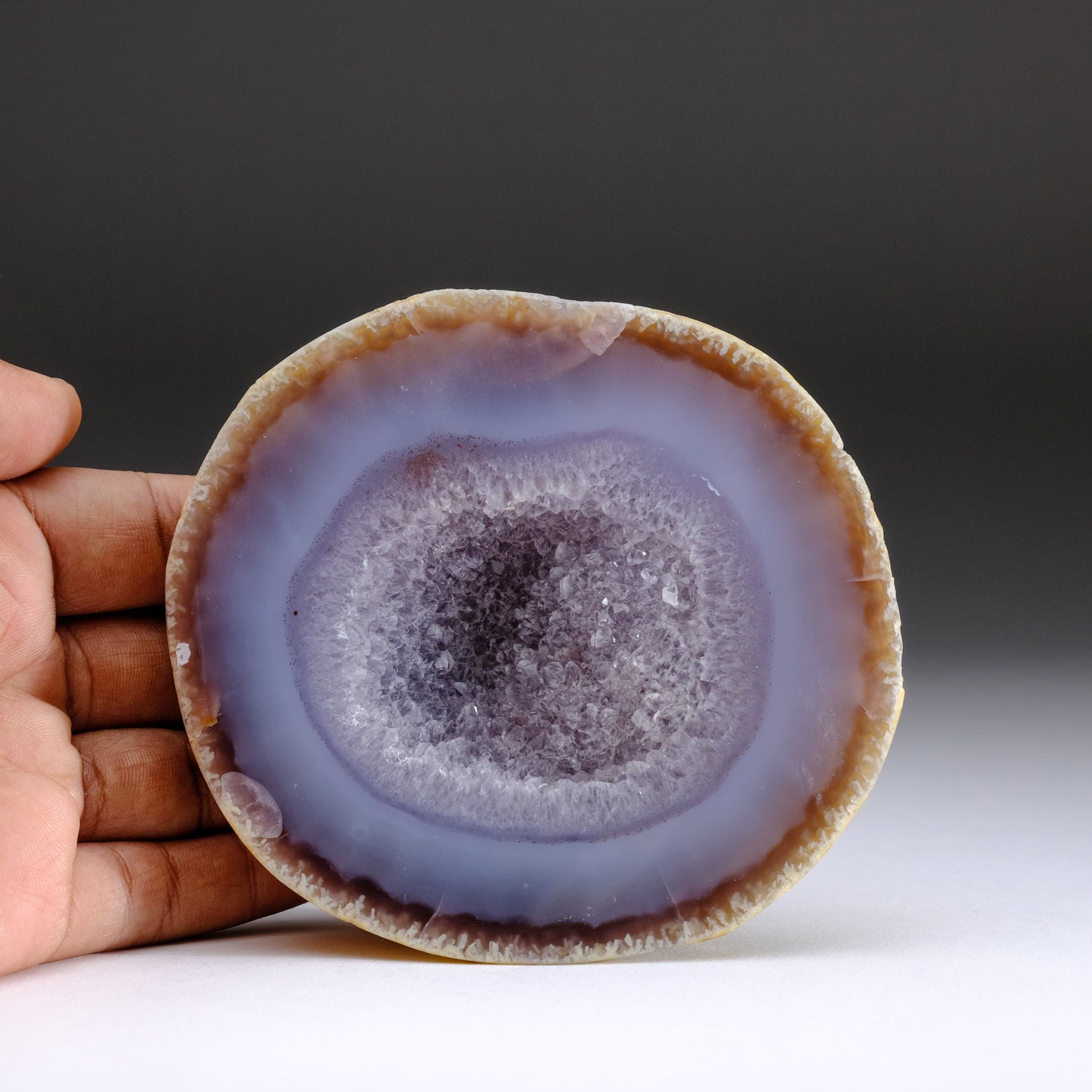 Banded Agate Druzy Geode From Brazil (457.4 grams)