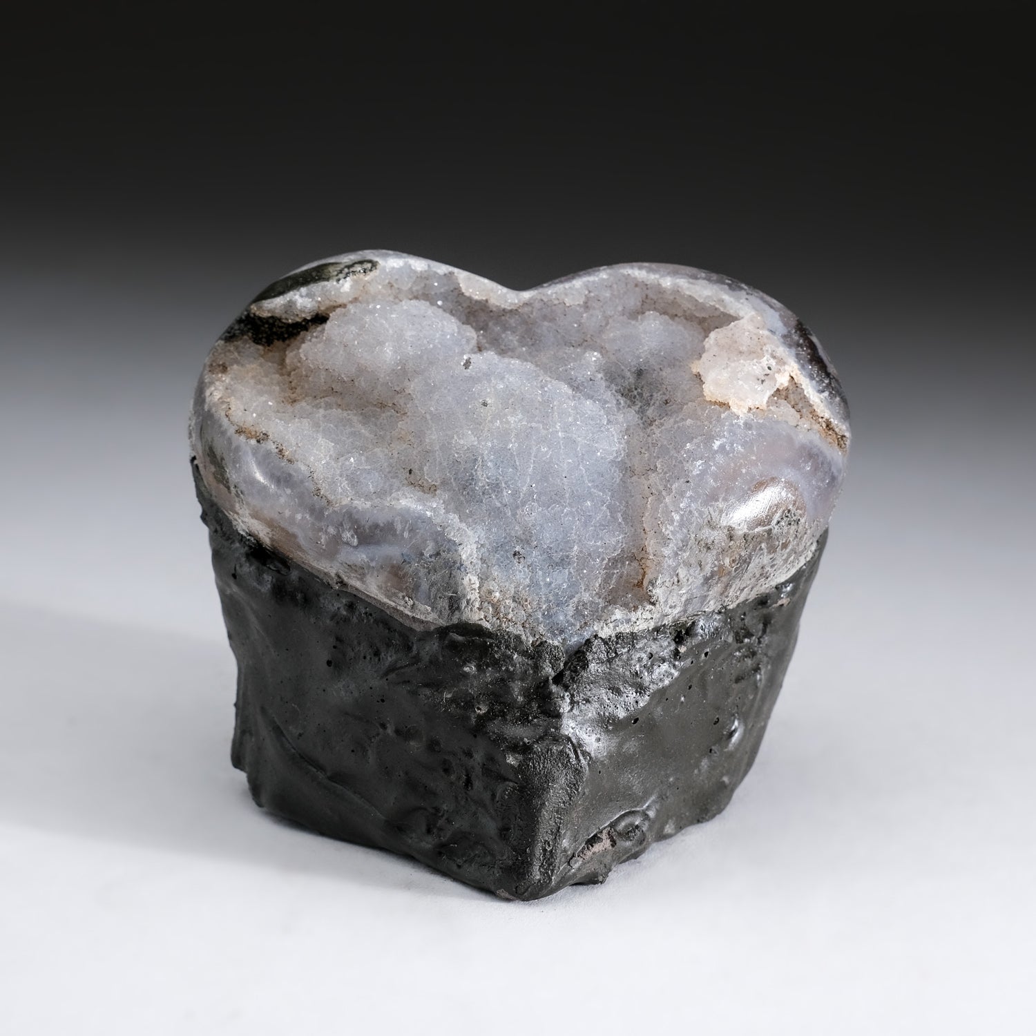 Druzy Crystal Amethyst Agate Geode Heart from Brazil (1.4 lbs)