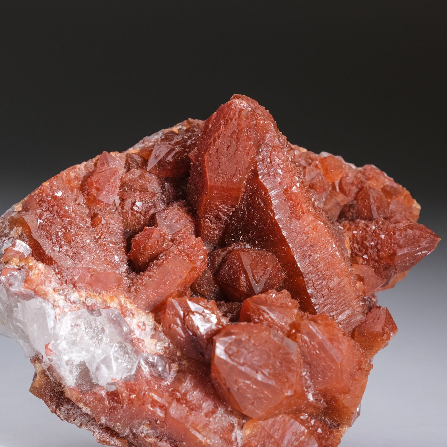 Red Quartz Hematite Crystal Cluster from Morocco (364.5 grams)