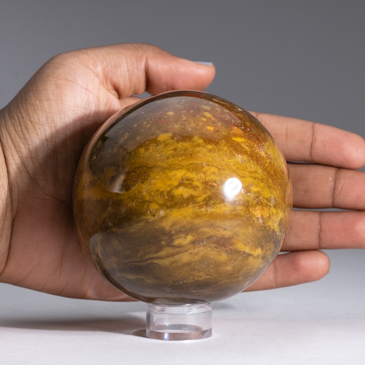 Genuine Polished Ocean Jasper Sphere (1.8 lbs)