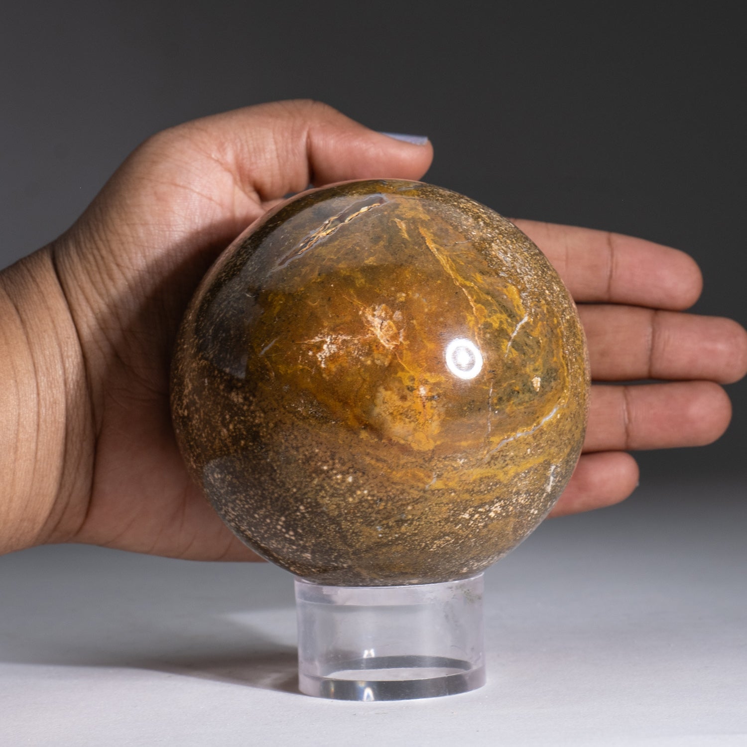 Genuine Polished Ocean Jasper Sphere (2.3 lbs)