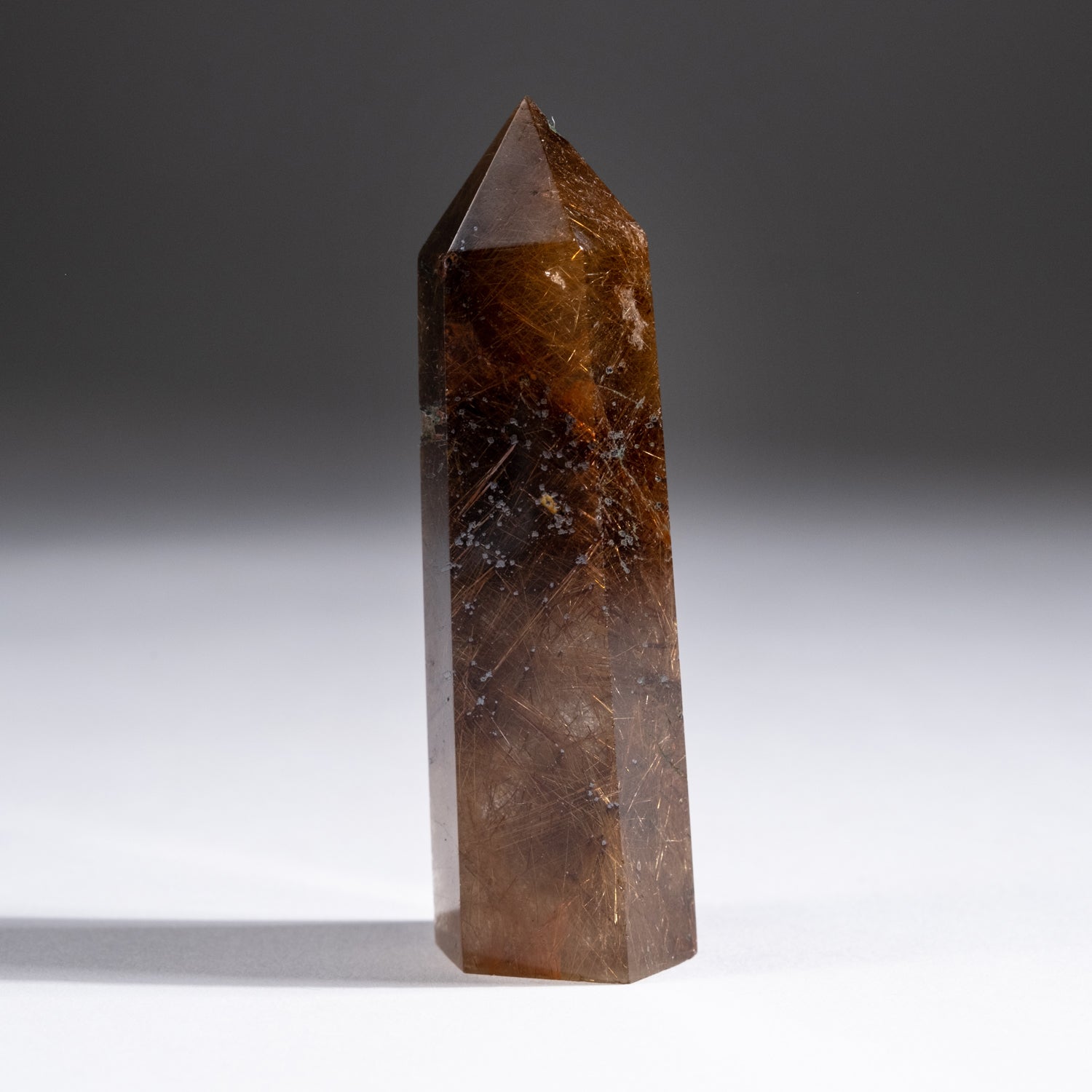 Genuine Polished Red Rutilated Quartz Point from Brazil (72.7 grams)