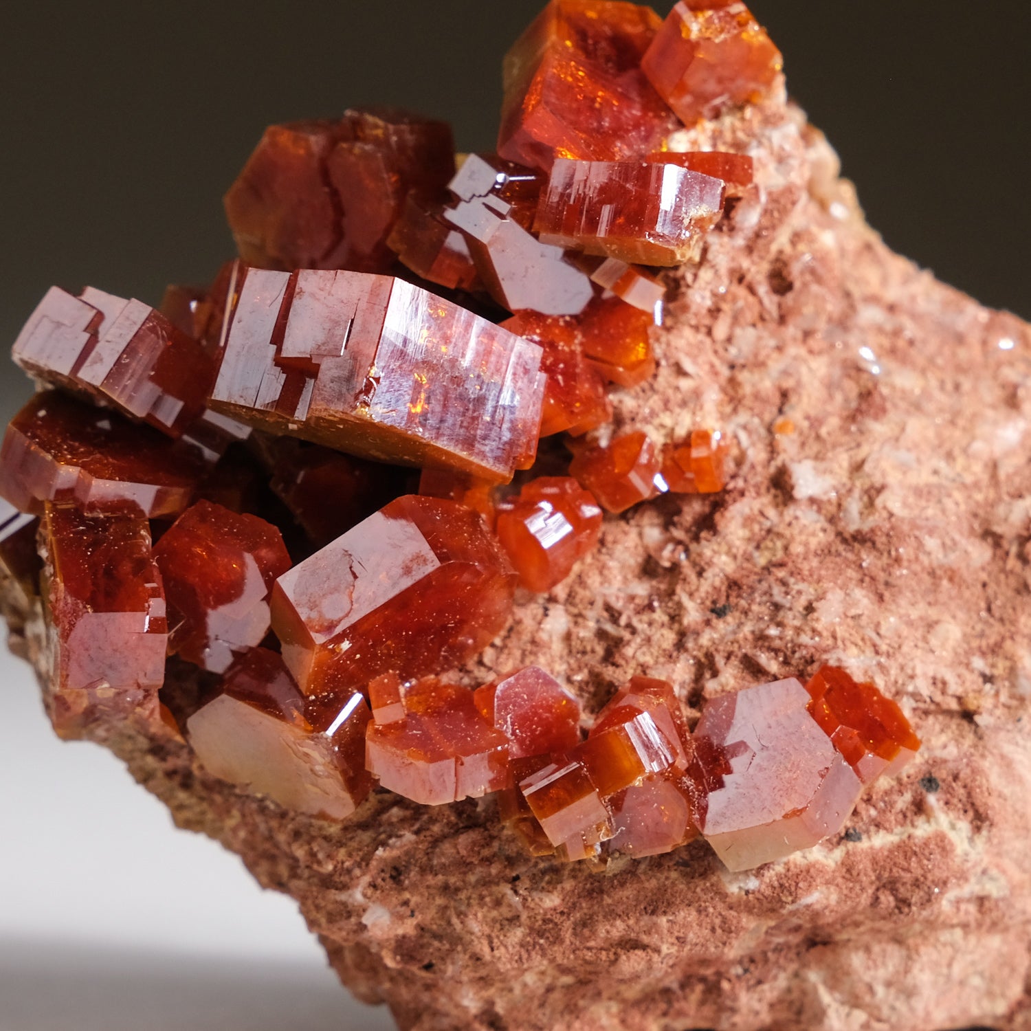 Genuine Vanadinite Crystal Cluster on Matrix from Morocco (61 grams)