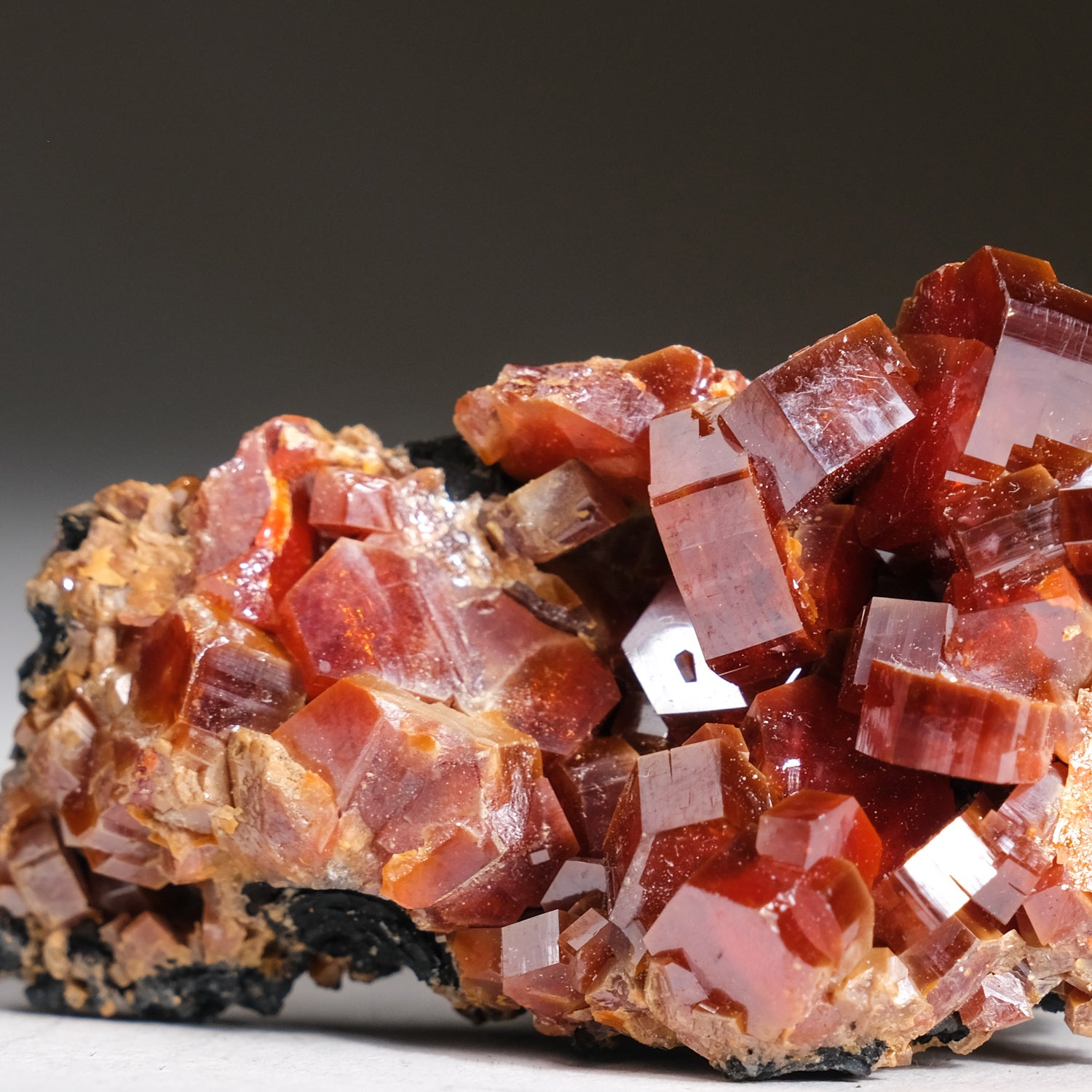 Genuine Vanadinite Crystal Cluster on Matrix from Morocco (77 grams)