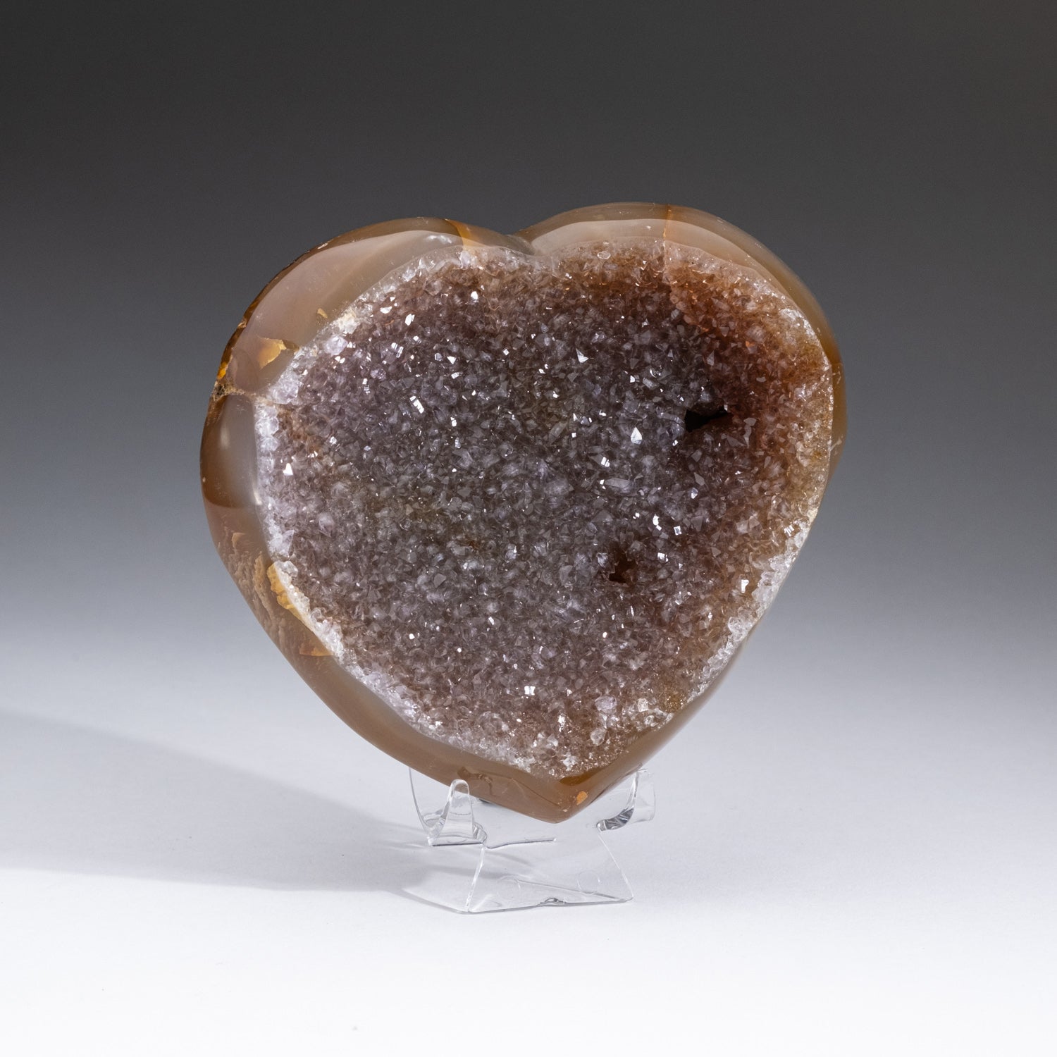 Genuine Agate with Quartz Crystal Heart from Brazil (1.4 lbs)