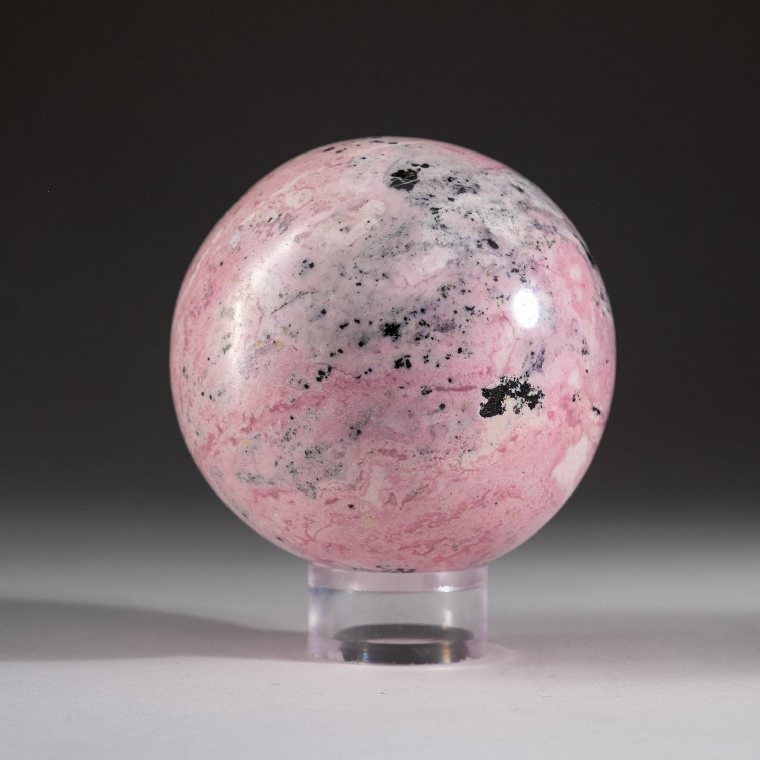 Polished Rhodonite Sphere from Peru (416 grams)