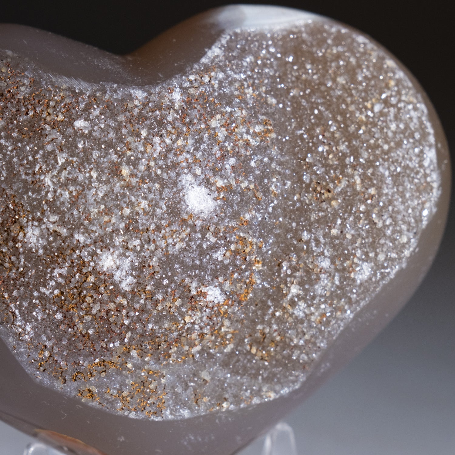 Druzy Quartz Banded Agate Heart from Uruguay (349 grams)