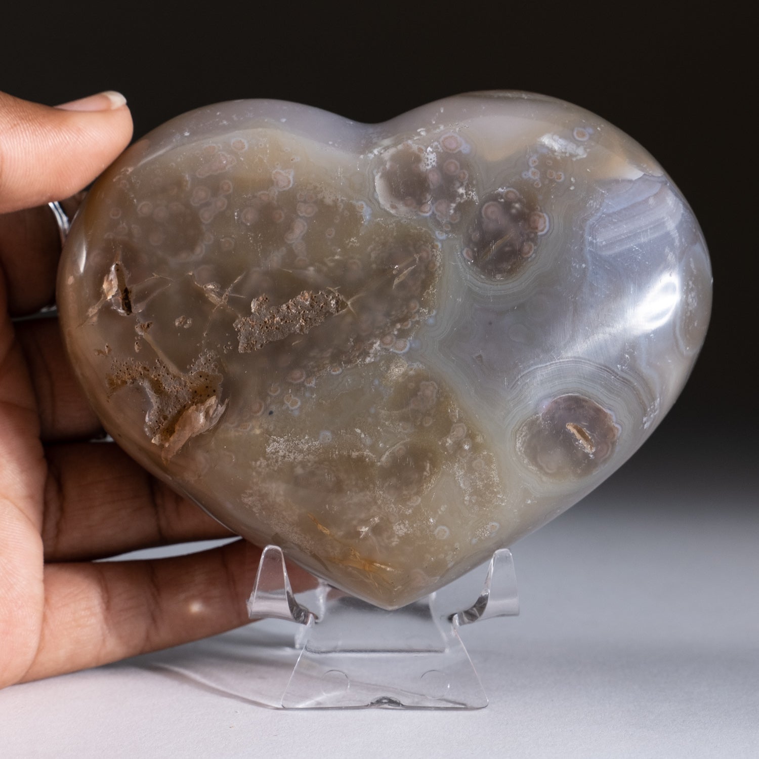 Blue Banded Agate Heart from Uruguay (1 lb)
