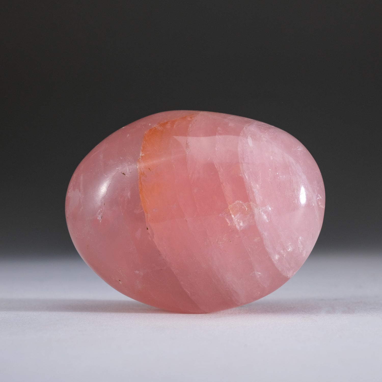 Polished Rose Quartz Palm Crystal From Brazil