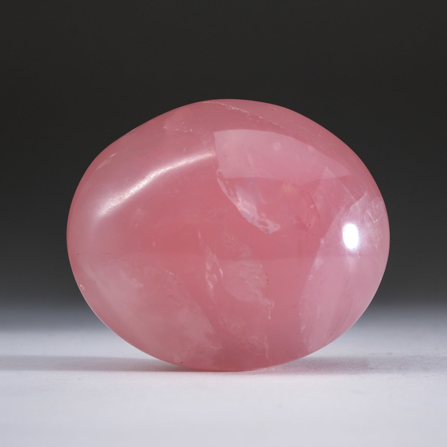 Genuine Polished Rose Quartz Palm Crystal (Medium)