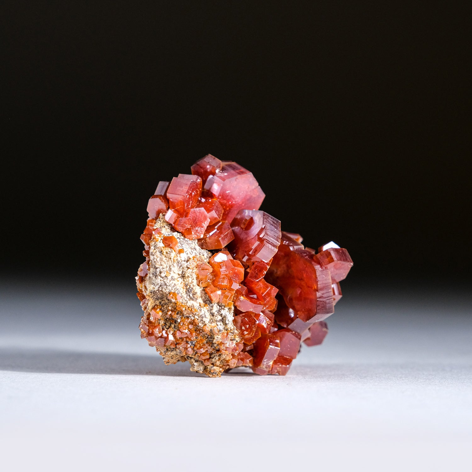 Genuine Vanadinite Crystal Cluster on Matrix from Morocco (63.3 grams)