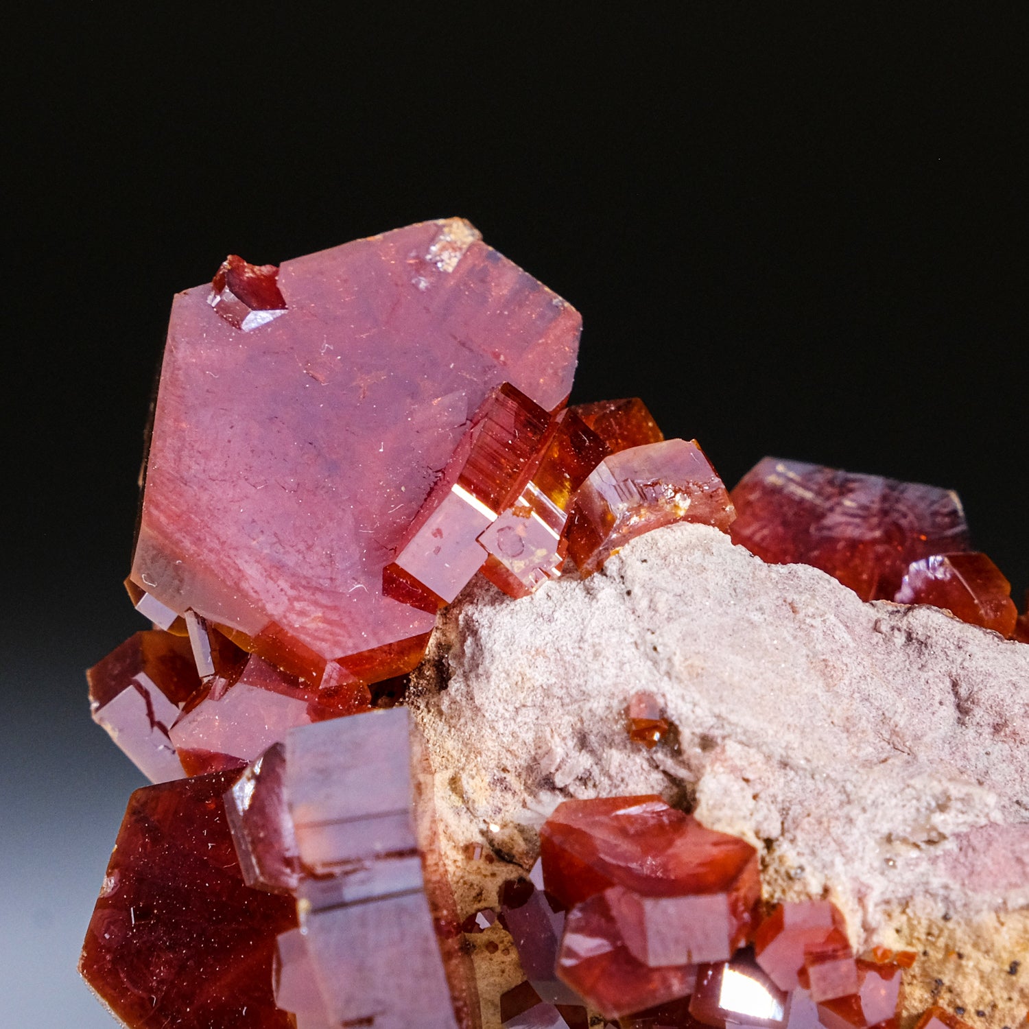 Genuine Vanadinite Crystal Cluster on Matrix from Morocco (92.3 grams)