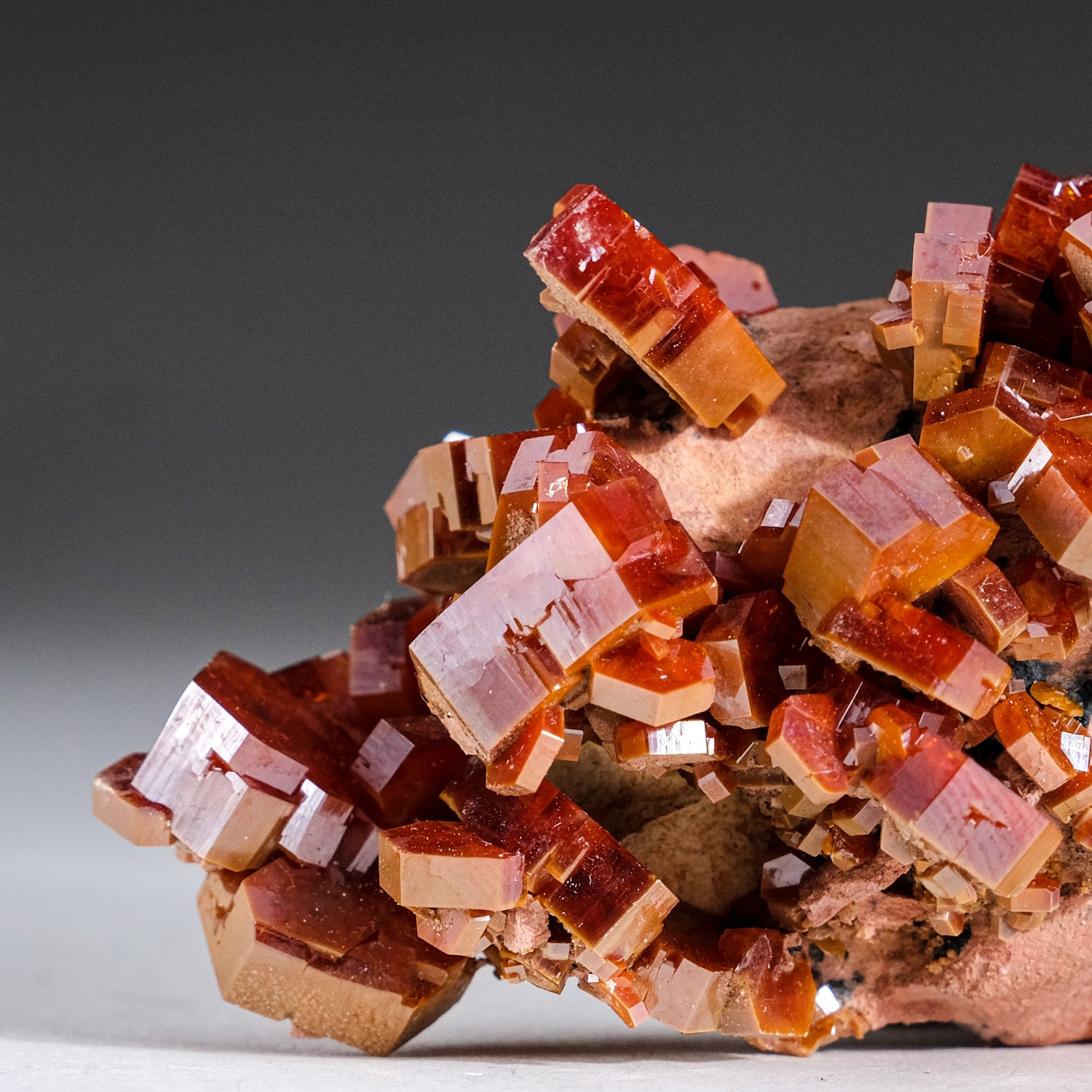Genuine Vanadinite Crystal Cluster on Matrix from Morocco (132.3 grams)